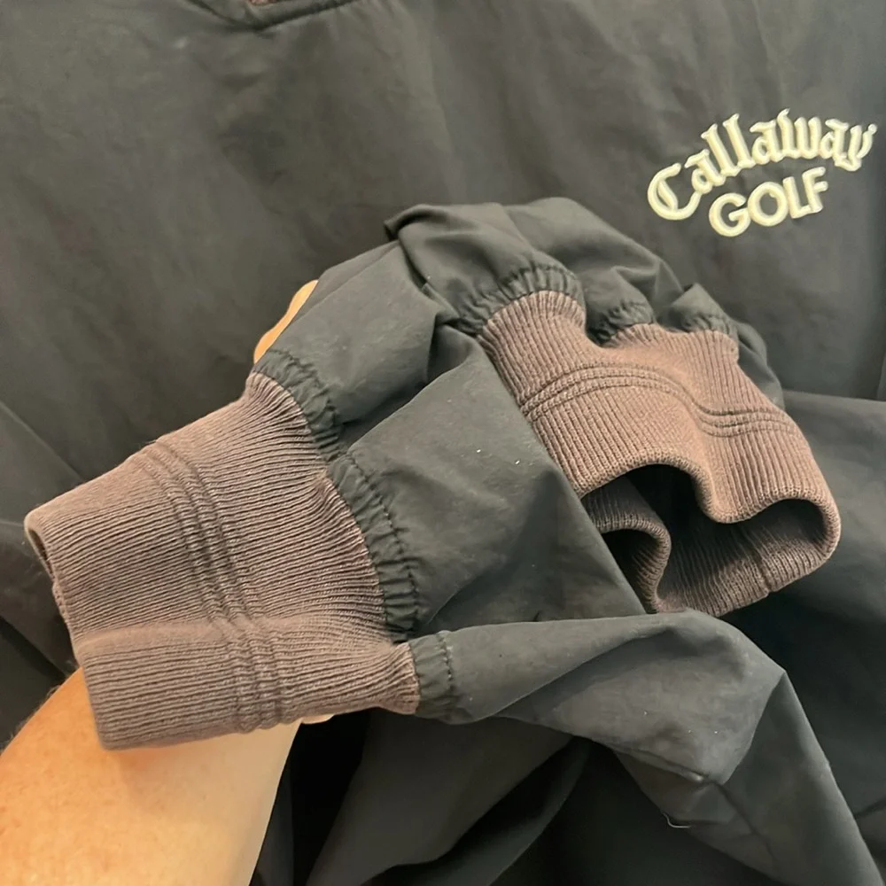 Callaway by Nordstrom Men's Black V-Neck Pullover Windbreaker size L - Picture 5 of 6